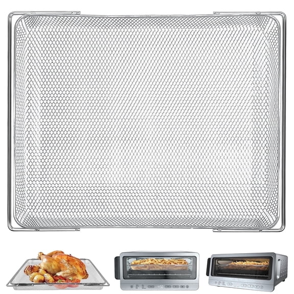 Air fryer Basket Replacement for Ninja Flip Toaster Oven & Air Fryer SP151, 13.8''× 10.6''Food Grade Stainless Steel AirFryer Parts