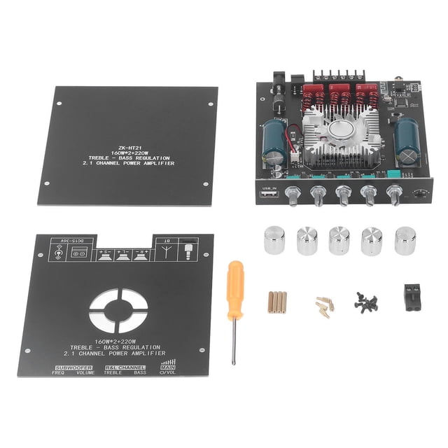 Módulo amplificador de potencia de audio con control de agudos y graves, placa amplificadora de potencia Bluetooth para tienda y hogar, CC de 15 a 36 V.