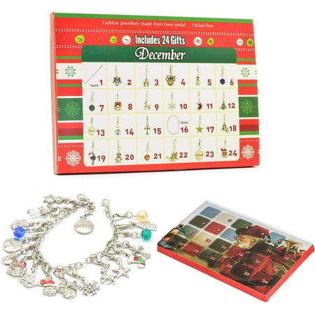 Peroptimist Christmas Advent Calendar for Kids, Fashion Jewelry Advent Calendars DIY Charm Bracelet Necklace