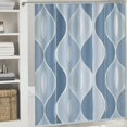 thumbnail image 5 of Shangniulu Grey Blue Geometric Shower Curtain, Waterproof Design and Polyester, Quick-Drying, Weighted Hem, Blue Fabric Shower Curtains Set for Bathroom, Durable and Washable with Hooks, 5 of 6