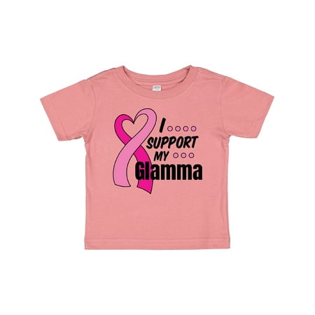 

Inktastic Breast Cancer Awareness I Support My Glamma with Pink Ribbon Boys or Girls Baby T-Shirt