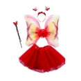 thumbnail image 1 of Conjunto de disfraz de hada para niñas Fernando 4 piezas con falda tutú y Ala de ángel rojo, 1 of 8