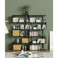 thumbnail image 4 of 5-Tier Geometric Bookcase,S Shaped Bookshelf, Wood Decorative Storage Shelving, Modern Freestanding Display Shelves, Tall Book Shelf Unit for Living Room Bedroom, Black, 4 of 14