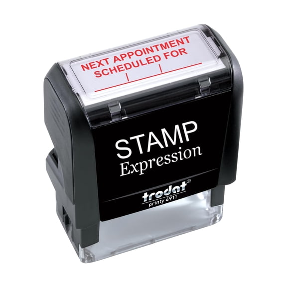 StampExpression - Next Appointment Scheduled for Office Self Inking Rubber Stamp - Red Ink (A-50001)