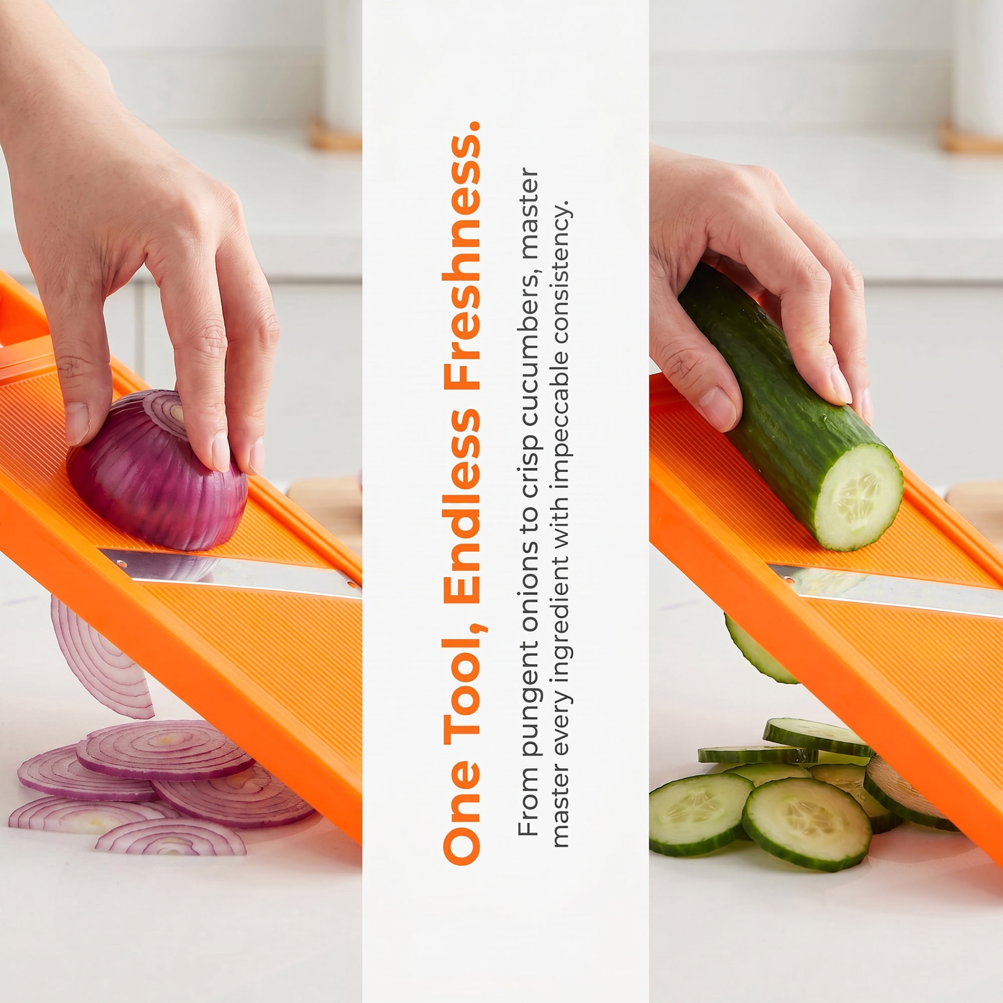 Mandoline Slicer for Kitchen, Vegetable Chopper Multifunctional Cutter for Potato Onion Orange 10.8" x 4.2"