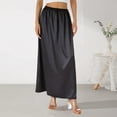 thumbnail image 2 of GEWSEY Women Half Slip Soft Satin Half Slip Lace Long Underskirt Half Slips for Under Dresses White/Black/Beige S-XXL (Black, M), 2 of 9