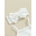 thumbnail image 5 of Bagilaanoe Newborn Baby Girl Summer Rompers Print Sleeveless Bodysuits + Headband 3M 6M 12M 18M Infant One Piece Jumpsuit, 5 of 7