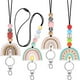 thumbnail image 3 of Cordones para maestros,Cordones para maestros para tarjetas de identificación y llaves,Lindos cordones de cuentas de silicona con llavero,Llavero con cuentas Insignia de arcoíris, 3 of 8