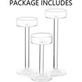 thumbnail image 3 of 3 Pcs Long Stem Glass Candle Holder Tealight Pillar Candlestick Events Wedding Prom Decor, 3 of 3