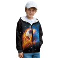 thumbnail image 2 of Xixirimido Soccer Ball and Galaxy Printed Kids Hoodies for Boys Girls Zip Up Jacket with Pocket Teens Long Sleeve Hooded Sweatshirt Fall Winter Pullover Top Velvet Lining, 14-16 Years, 2 of 7