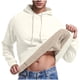thumbnail image 2 of Sudadera con capucha para hombre, jersey de cuello alto, elástico, de color liso, de poliéster., 2 of 8