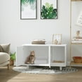 thumbnail image 2 of PawHut Cat Litter Box Enclosure, Hidden Litter Box Furniture, Cat House End Table Washroom with Scratching Pad, for Indoor Cats Kittens, White, 2 of 10