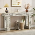 thumbnail image 4 of Tribesigns 63-Inch Farmhouse Console Table, Wooden Sofa Table Behind The Couch, Rectangular Entryway Table for Entrance, Hallway, Living Room (Distressed White), 4 of 7