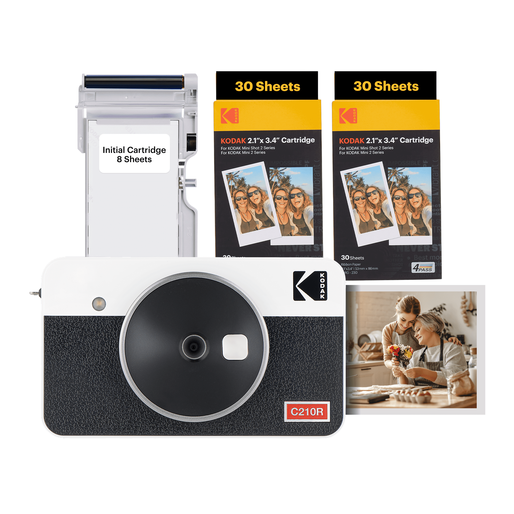 Kodak MINI SHOT 2 ホワイト KODAK Mini Shot 2 Retro Instant Camera and Photo Printer with