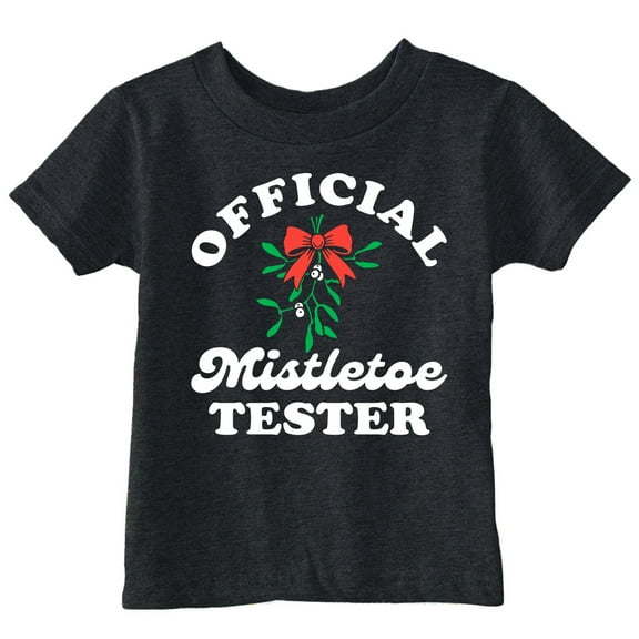 Toddler Funny T Shirts Official Mistletoe Tester Sarcastic Christmas Graphic Novelty Tee For Young Kids