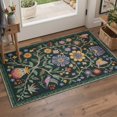 thumbnail image 6 of GENIMO 5'x7' Area Rug for Living Room, Machine Washable Non Slip Low Pile Rug for Bedroom Dining Room, Vintage Floral, Forest Green, 6 of 7
