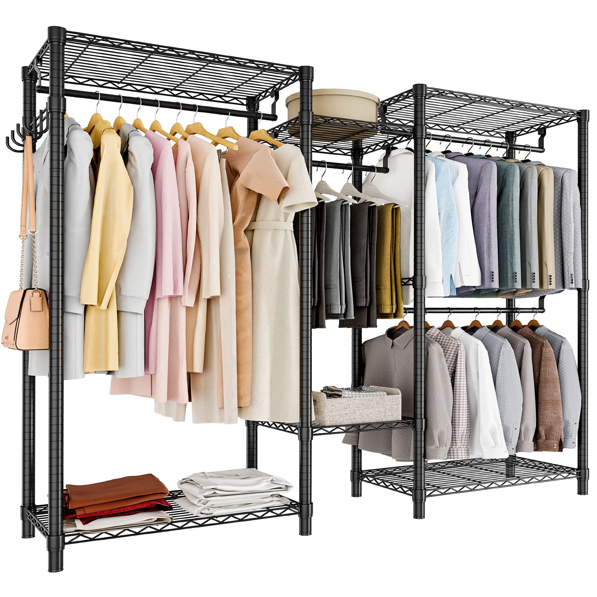 Tribesigns 75 Inch Freestanding Garment Rack, Heavy Duty Wardrobe