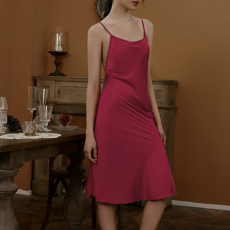 Clothing 2025 Underwear for Women Lace Babydoll Halter Chemise V Neck  Nightgown Fashion Sleepwear Nightdress - Walmart.com