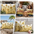 thumbnail image 5 of Sunflower Outdoor Waterproof Pillow Covers, Watercolor Yellow Flower Gradient Plant Decorative Square Throw Pillowcase Sofa Cushion Sham for Patio/Couch/Chair, 18"x18" 2 Pack, 5 of 8