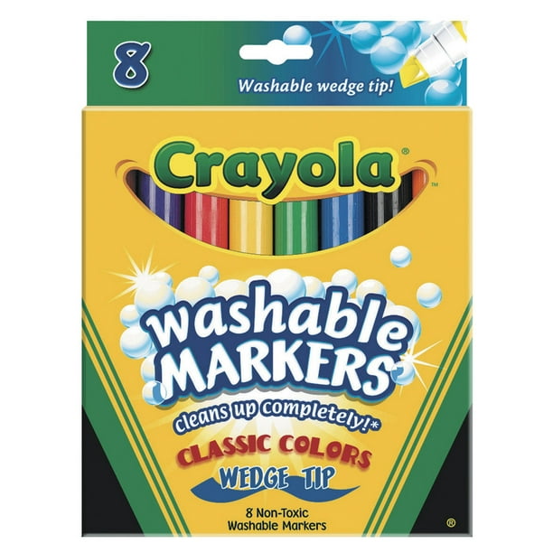 Crayola NonToxic Washable Marker Set, Wedge Tip, Assorted Classic
