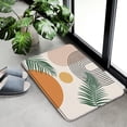 thumbnail image 4 of Mid Century Bath Mat Boho Abstract Minimalism Geometric Sun Tropical Green Leaves Arched Curve Neutral Aesthetic Art Bathroom Kitchen Absorbent Carpet Doormat Area Rugs 29.5x17.7inch, 4 of 5