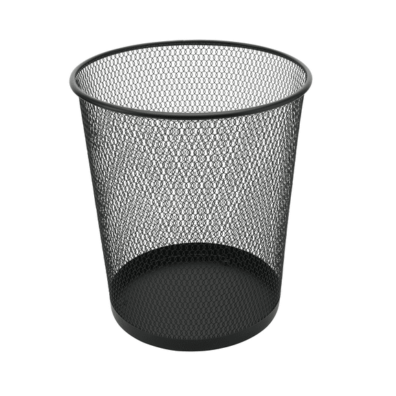 YBM Home Black Steel Mesh Round Open Top Waste Basket Wire Bin Trash Can for Office Kitchen Bathroom Home Capacity 4.75 Gallon