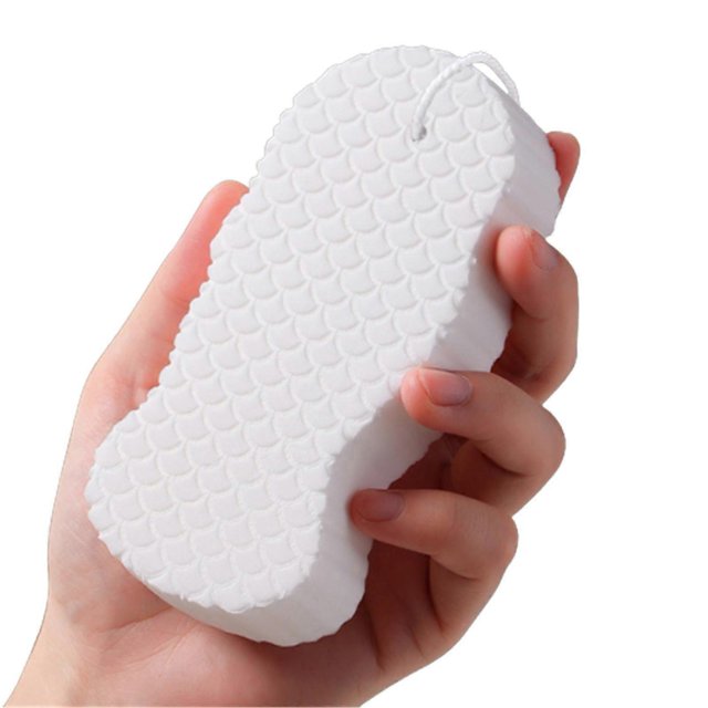 KAIYANG Dispositivo de lavado corporal Esponja para fregar el baño (blanca)