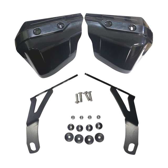 2Pcs Large Motorcycle Handguards Wind Protector Touring Hardware Replacement black