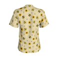 thumbnail image 3 of Uemuo Sunflowers Bee Printed Women's Classic V-Neck T-Shirt - Soft, Breathable, Moisture-Wicking, Perfect for Casual, Office, Travel, and Everyday Wear-Medium, 3 of 5
