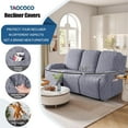 thumbnail image 4 of Stretch Recliner Sofa Covers for Reclining Couch, Jacquard 3 Seat Furniture Protector with Elastic Bottom for Kids and Pets (Grey), 4 of 7