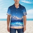 thumbnail image 4 of Lsque Starry Night Ocean View pattern Hawaiian Shirt for Men, Unisex Summer Beach Casual Short Sleeve Button Down Shirts-XX-Large, 4 of 9