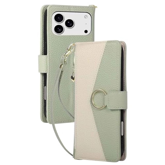 Case For IPhone 17 Pro Max/17 Pro/17 Air/17, PU Leather Shell With Adjustable Detachable Lanyard Card Slot Kickstand Cover