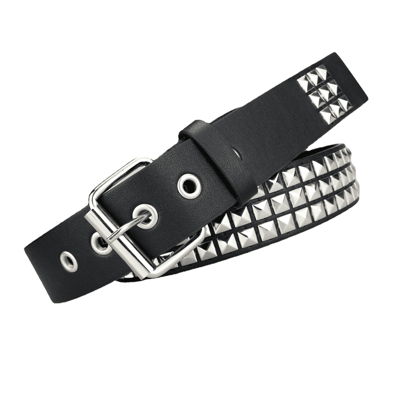 Mildsown Womens Mens Y2K Studded Belt, PU Leather Punk Rock Mildsown Womens Mens Y2K Studded Belt, PU Leather Punk Rock
