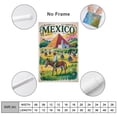 thumbnail image 2 of Nostalgic Cholula Retro Travel Poster Showing Countryside, Pyramid And Traditions Canvas Poster, 2 of 8