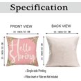 thumbnail image 5 of Hello Spring Pillow Covers 20x20 Inch Pink Green Leaves Spring Farmhouse Decorative Throw Pillow Cases Cotton Linen Square Cushion Cover for Sofa Couch, 5 of 6