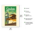 thumbnail image 2 of London England - Vintage Travel Poster by Bob Smith c.1953 - Fine Art Matte Paper Print (Unframed) 16x20in, 2 of 4