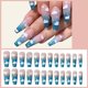 thumbnail image 4 of Uñas postizas de cobertura total con presión larga para mujeres y niñas (3 cajas, 24 piezas cada una) 1091, 4 of 6