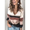 thumbnail image 2 of Pulls Décontractés Manches Longues Col Rond Couleur Patchwork Pull en Tricot Tops, 2 of 6