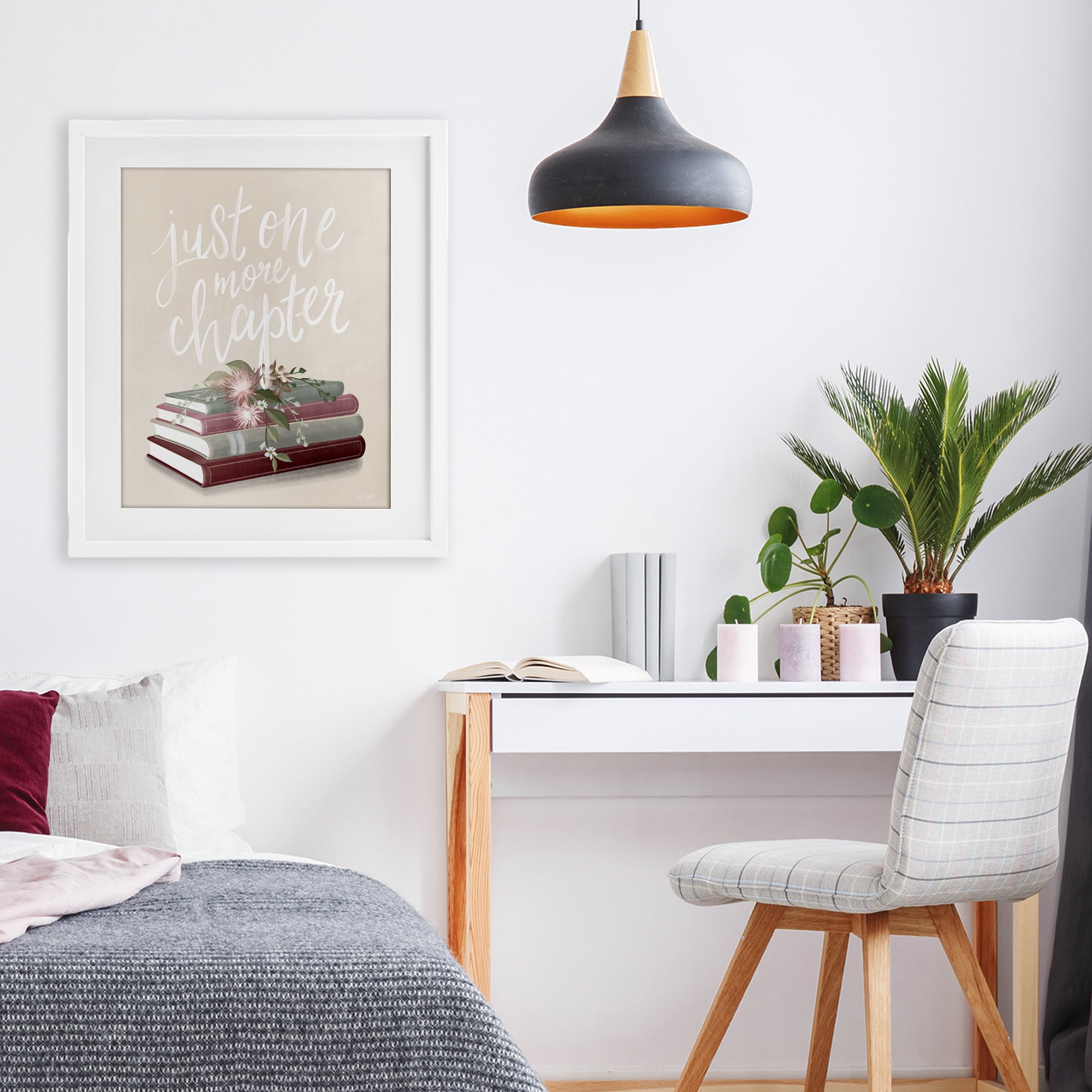 Stupell Industries One More Chapter on Beige White Framed Print Under Glass, design by House Fenway