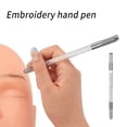 thumbnail image 2 of Vogacara 2 uds pluma de Manual de doble cristal acrílico accesorios de doble cabeza bolígrafos herramientas redondas de maquillaje Suministros de Blanco, 2 of 6