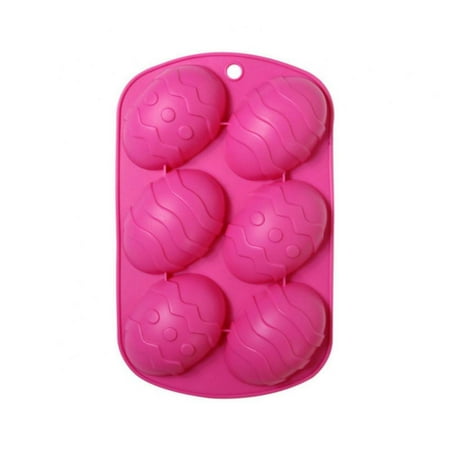 

Easter Egg Shaped Silicone Cake Mold 6-Cavity Chocolate Cook Trays for DIY Candy Chocolate Jelly Fondant Making
