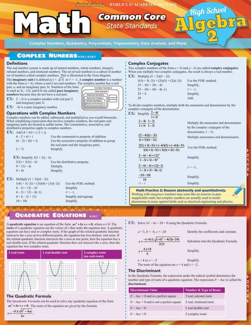 Math Common Core Algebra 2 - 11th Grade (Book)