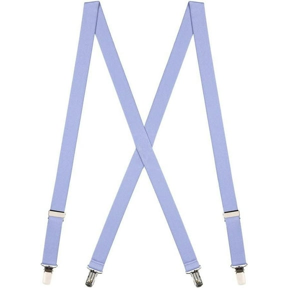 SuspenderStore Solid Colors X-Back Suspenders - 1-Inch Wide Elastic - Clip - Many Colors & 3 Sizes!