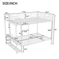 thumbnail image 2 of Harper & Bright Designs Full Over Full Metal Bunk Beds with Storage Mesh Shelves and Clothes Hooks, Space Saving Metal Bed Frame with LED Light, White, 2 of 15