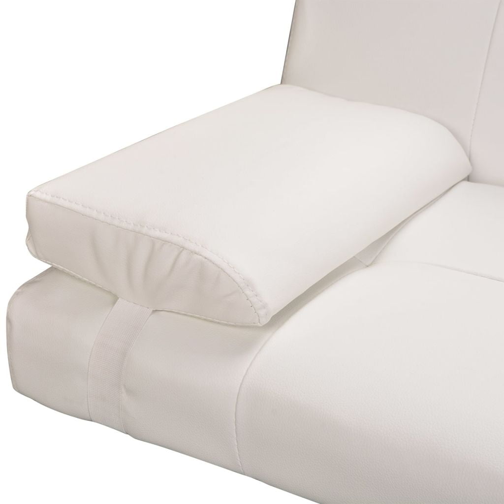 Kepooman Adjustabl Sofa Bed with 2 Pillows for Home, White Kepooman Adjustabl Sofa Bed with 2 Pillows for Home, White