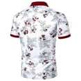 thumbnail image 3 of Summer Floral Print Casual Men Polo Shirts Fashion Business Comfortable Breathable Cool Tops Short-sleeved Cotton Polo Shirt, 3 of 6