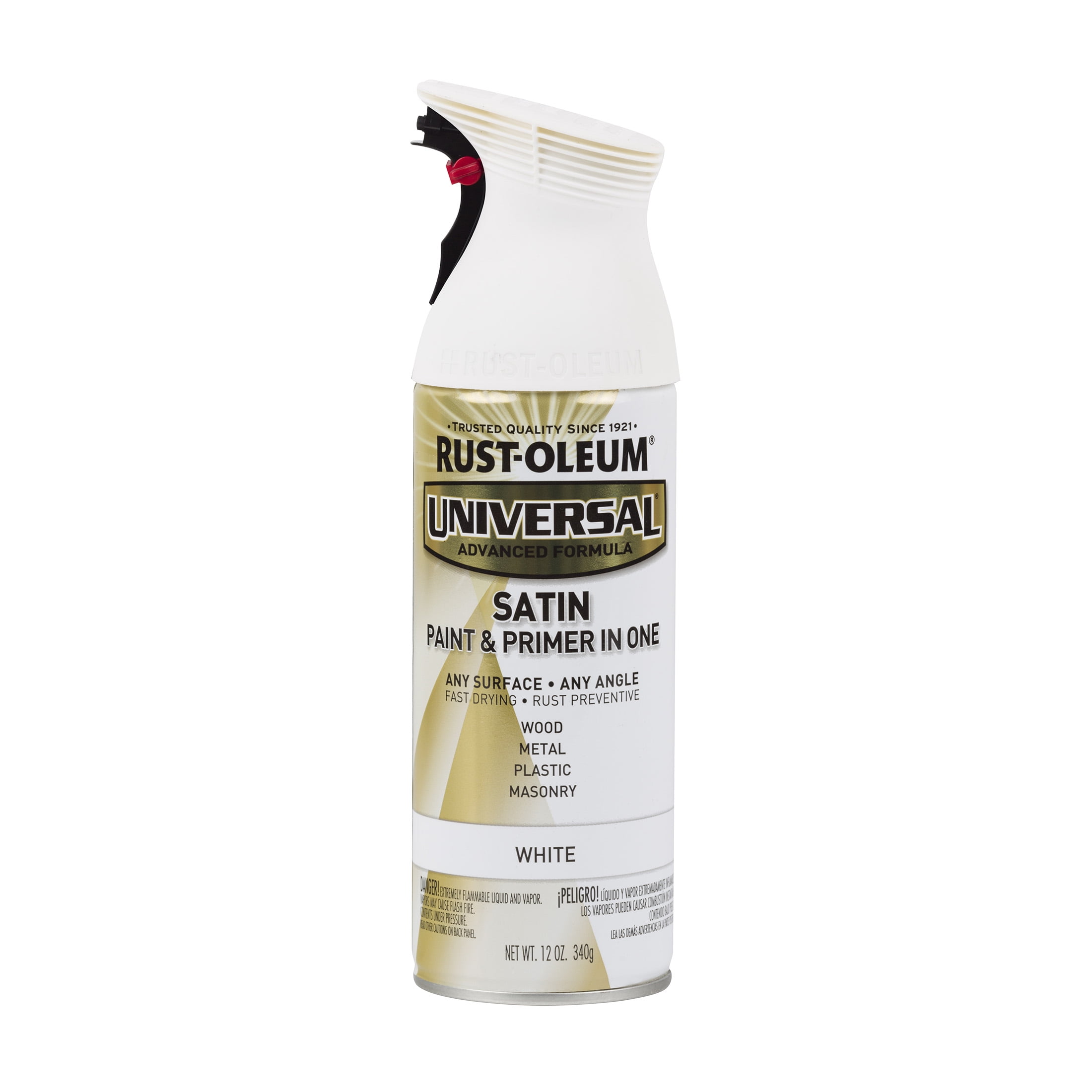 (2 pack) White, Rust-Oleum Universal Paint & Primer Satin Spray Paint-245210, 12 oz