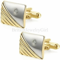 Men's Gold Stainless Steel Square Cuff Links Cufflinks Business Wedding Shirt