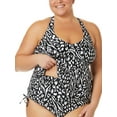 thumbnail image 4 of Terra and Sky Women's Plus Size Print Racer Back Swim Tankini Top, 4 of 6