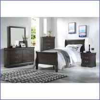Bedroom Furniture Set Eastern King Sleigh Bed & Nightstand Dark Gray Finish | Gray | Sleigh Beds